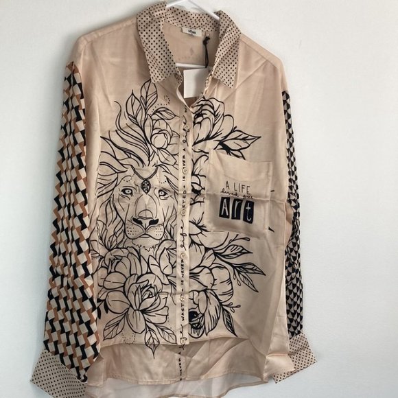 Me369 Scarlett Tattoo Print Silk Shirt - Picture 11 of 12